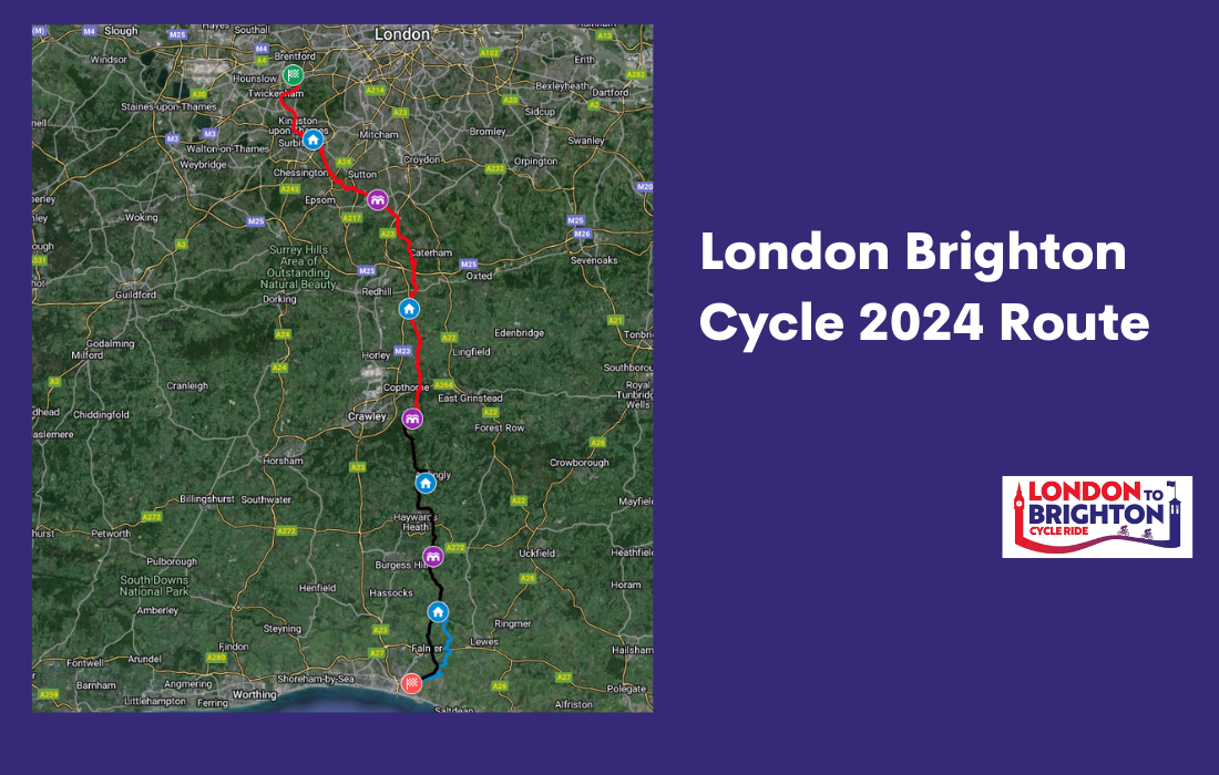 London Brighton Cycle 2024 Route